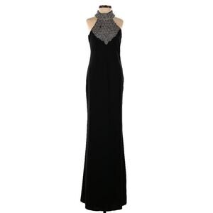 Parker Women's Black Kyler Halter Neckline Sleeveless Cocktail Gown Dress Size 2